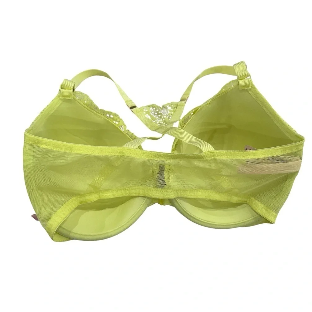 Victoria’s Secret The sexy tee 36DDD Lightly padded Bra Yellow Lace Floral